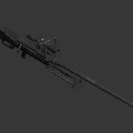 Tactical Sniper Rifle With Telescopic Sight Long Barrel And Black Tactical Finish