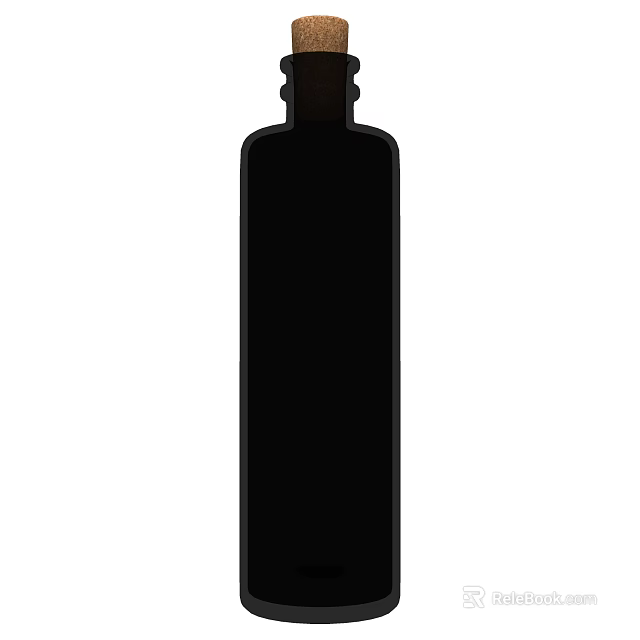 Modern Black Condiment Bottle With Sleek Minimalist Design And Smooth Surface 3d model 
