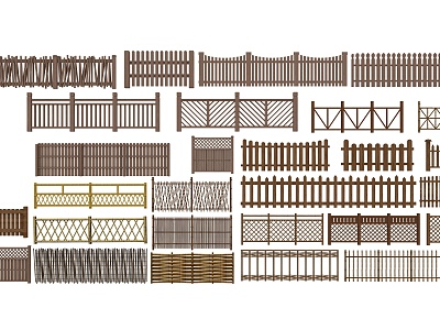 Chinese Guardrail Wooden Railing 3d model