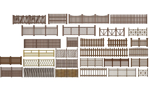 Chinese Guardrail Wooden Railing 3d model