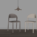 LemaOmbra Dining Chair Single Chair Leisure Chair Coffee Chair Chandelier 3d model