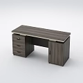 Office Desk with Wooden Surface Drawers and Cabinet for Modern Office Workspace