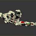 Human Hand Bone Anatomical Model With Red And Green Anatomical Markers