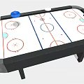 Sturdy Black Frame Air Hockey Table With White Surface And Colorful Pucks