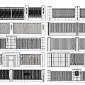 Modern Building Facade Featuring Various Textured Panels Grille Patterns And Material Options
