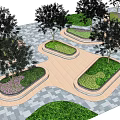 Modern Tree Pool Wide View Tree Pool Seat Landscape Flower Pool Arc Tree Pool 3d model