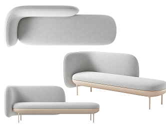 Modern chaise longue multiplayer sofa 3d model