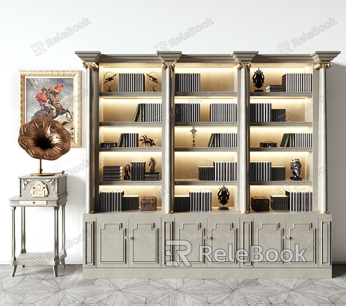 European Bookcase Classical Bookcase model