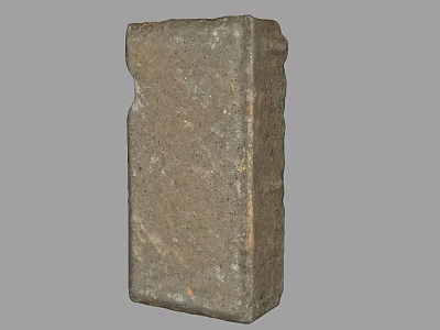 Vintage Solid Weathered Brick With Rough Textured Surface On Gray Background 3d model