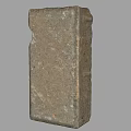 Vintage Solid Weathered Brick With Rough Textured Surface On Gray Background 3d model