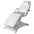 White Leather Reclining Chair With Adjustable Backrest Leg Support Sturdy Base For Salon Spa