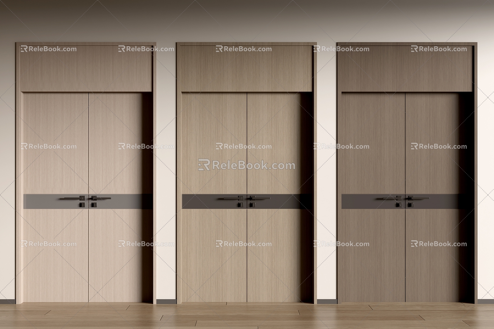 Modern Double Door Fire Door Corridor Door Fire Door Wooden Door 3d model