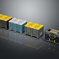 Assorted Colored Storage Boxes Featuring Grid Lids And Handle Design