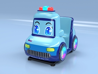 Modern children'swing machine small police car 3d model