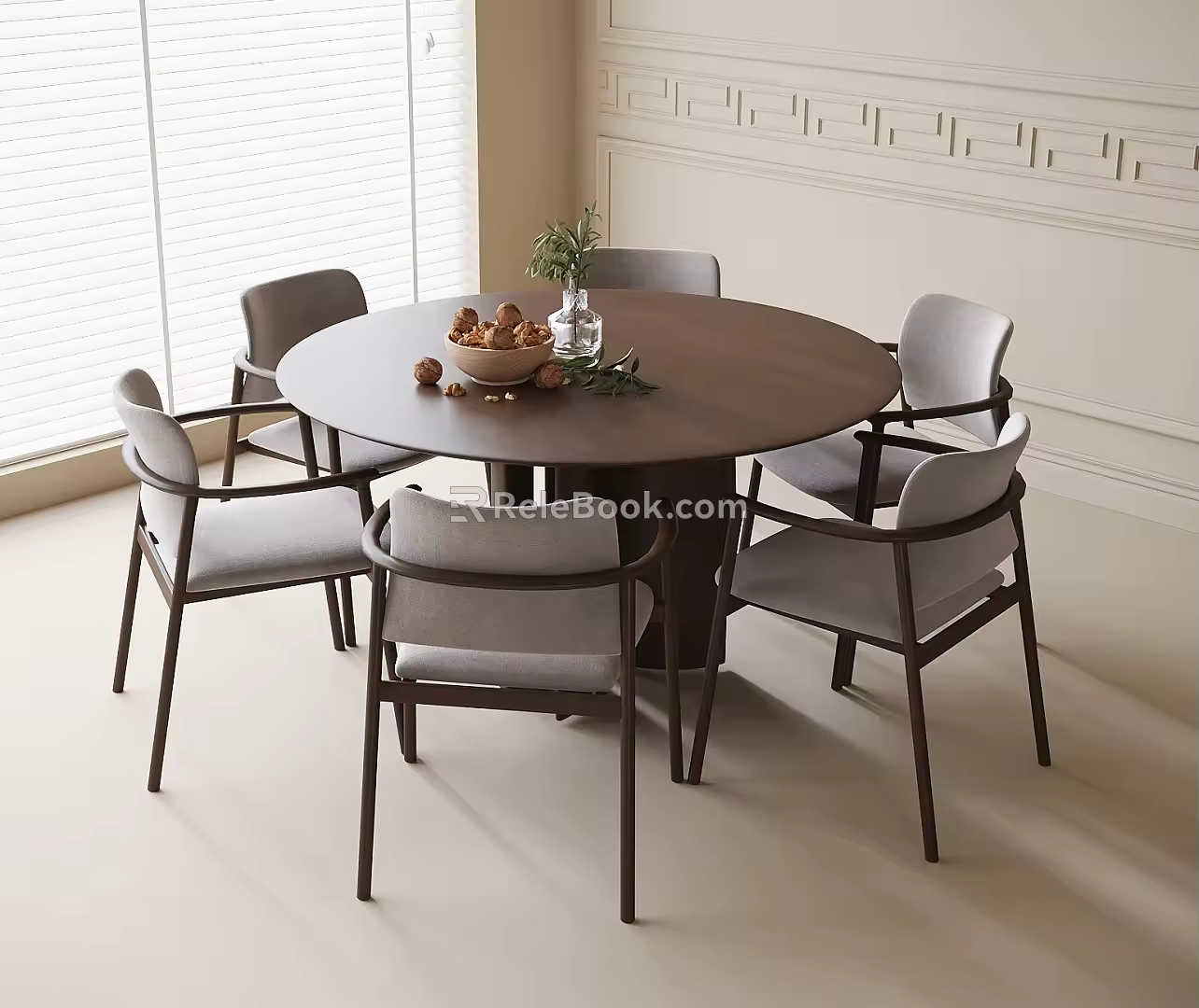 Dining table and chair combination 3d model