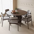 Dining table and chair combination 3d model