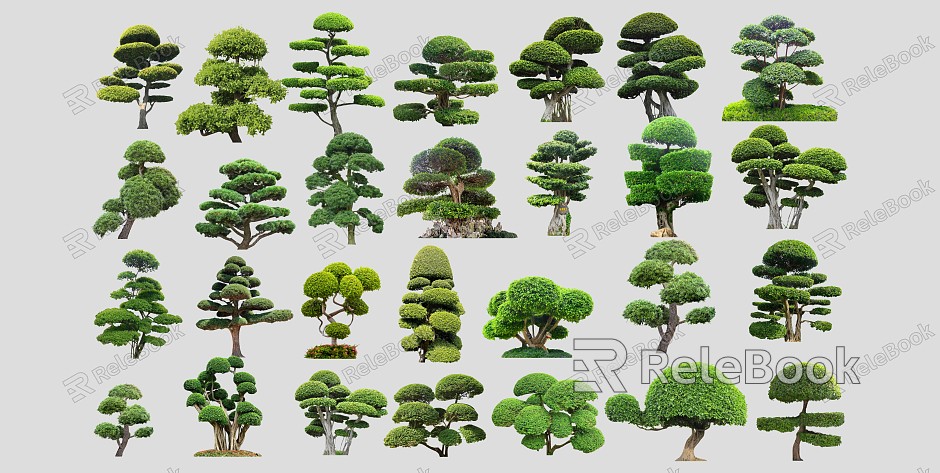 New Chinese Tree Banyan Tree Pile Head model