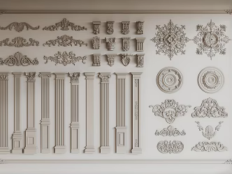 Jane European carved Roman column 3d model