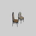 Modern Dining Chairs with Black Frame Rattan Backrest and Beige Seat Design