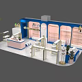 Stylish Boutique Store Interior With Blue Pink Display Shelves Mannequins And Plants