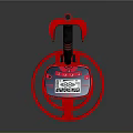 Red And Black Metal Detector With Circular Base And Detection Coil