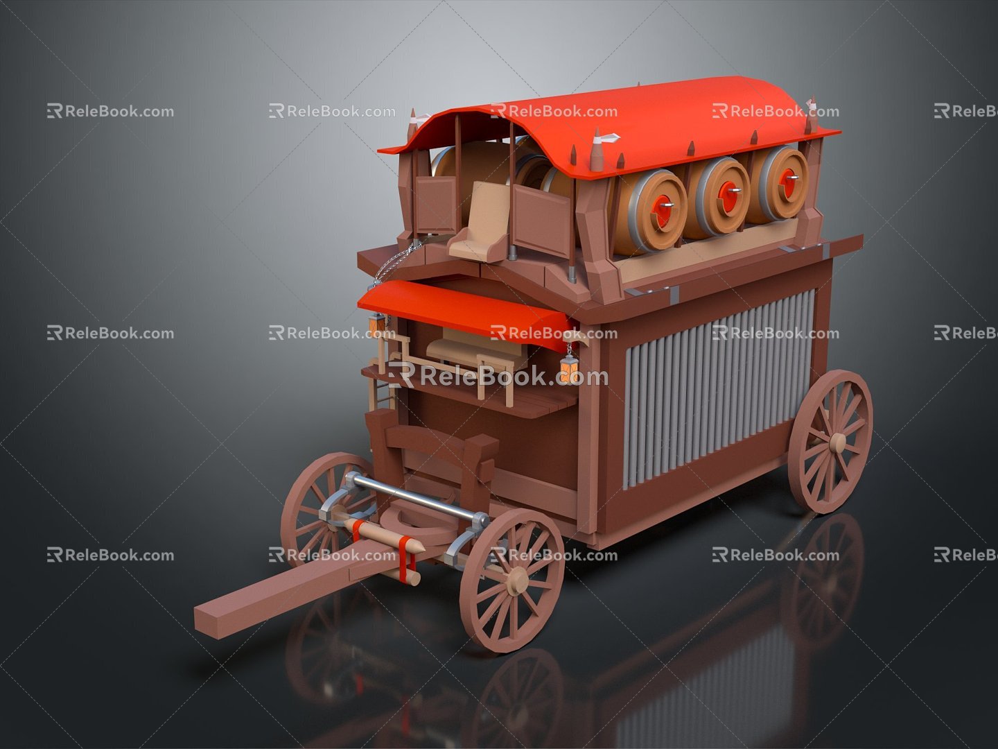 Modern Carriage Ancient Rack Car Rack Car Rack Car 3d model