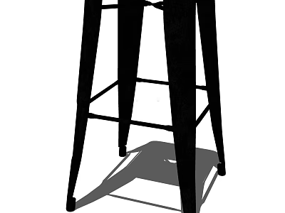Industrial Design Metal Bar Stool With Cross Support For Home Kitchen Bar 3d model