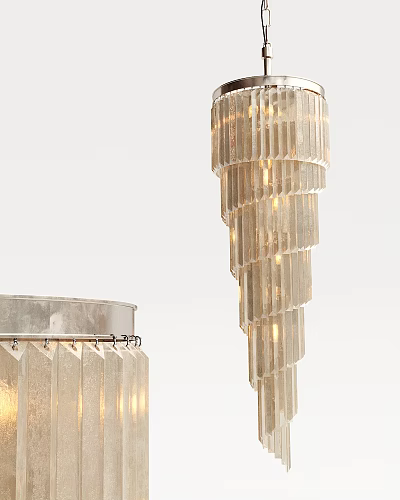Modern Spiral Crystal Chandelier With Transparent Glass Elements For Elegant Interior 3d model