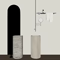Table Basin SALVATOR Column Basin Table Basin Towel Rack 3d model
