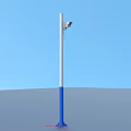 Projection Monitoring Security Camera Installed On Blue White Monitoring Pole System