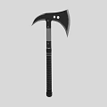 Black Hand Axe With Curved Blade Gray Handle And Non Slip Grip Design 3d model