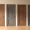 Wooden Hinged Doors Brown and Gray with Arched Top and Paneled Designs for Interior Decoration