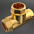 Durable Gold and Silver Plumbing Tee Fittings Metal Pipe Connectors