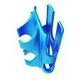 Blue Plastic Perforated Tubular Object With Multiple Holes And Smooth Surface