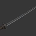 Elegant Traditional Samurai Katana Weapon With Wooden Handle Sharp Metal Blade