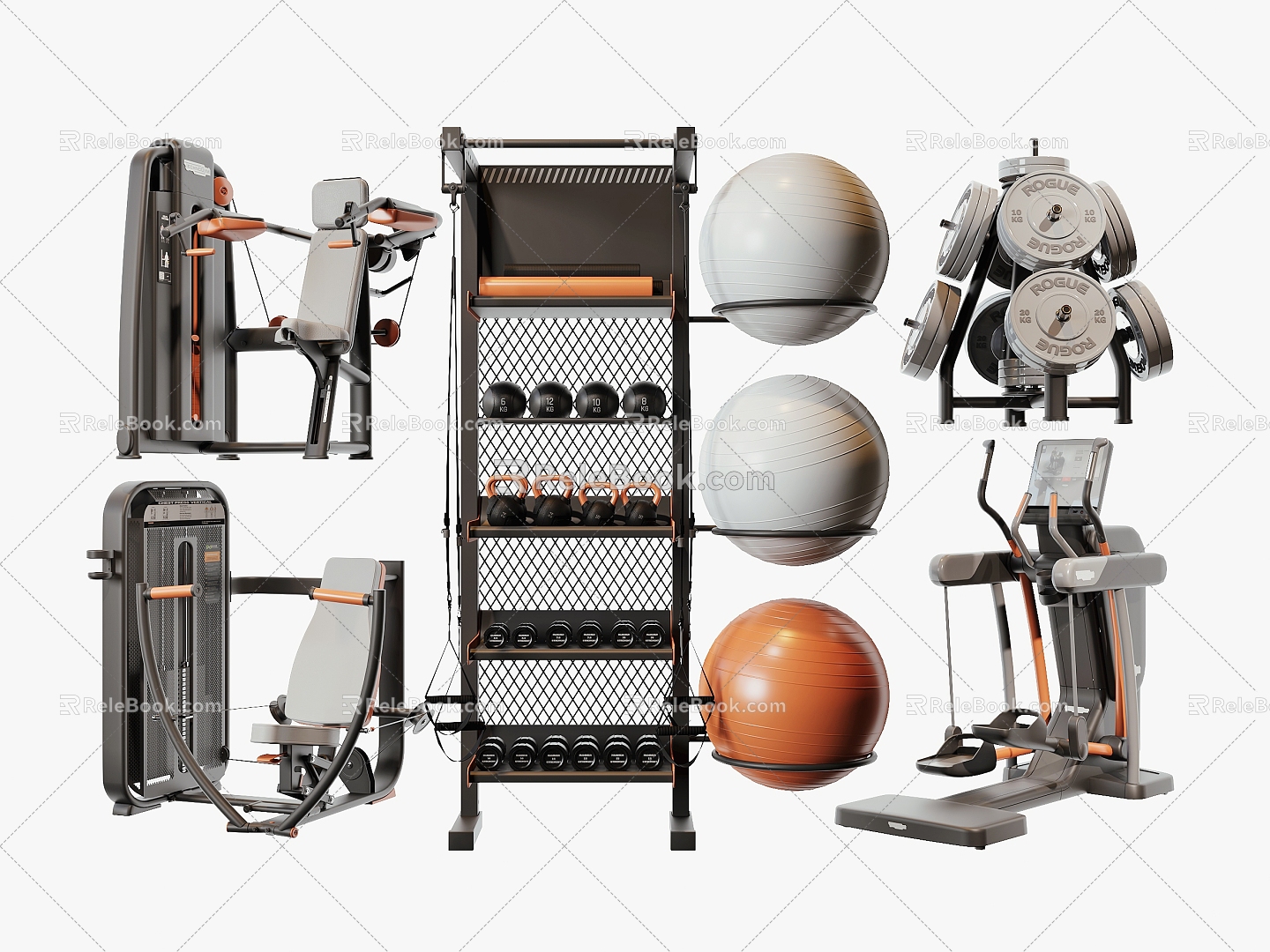 Modern Fitness Equipment 3d model