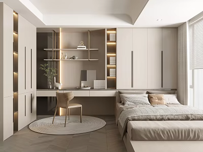 Modern Tatami Bedroom 3d model