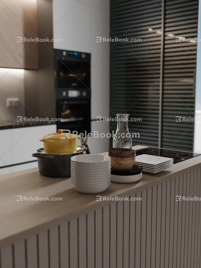 Modern Kitchen Ornaments Casserole Plate Bowl 3d model