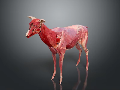 3D Rendered Animal Anatomical Model Showing Muscular Structure And Internal Organs 3d model