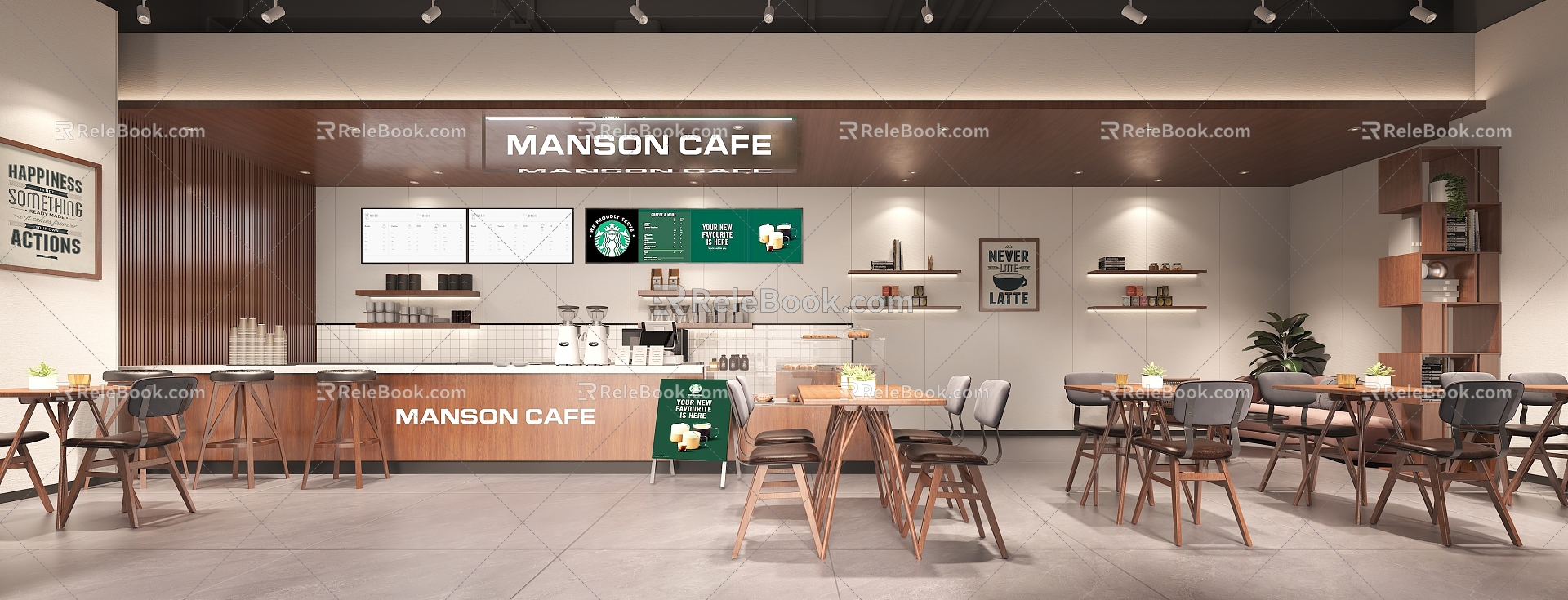 Coffee Shop Milk Tea Shop Coffee Cafe Cafe Log Cafe Vintage Cafe Cafe 3d model