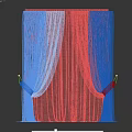 Elegant Brown And White Floral Curtain With Sheer Inner Layer Tiebacks Gray Walls Wooden Floor