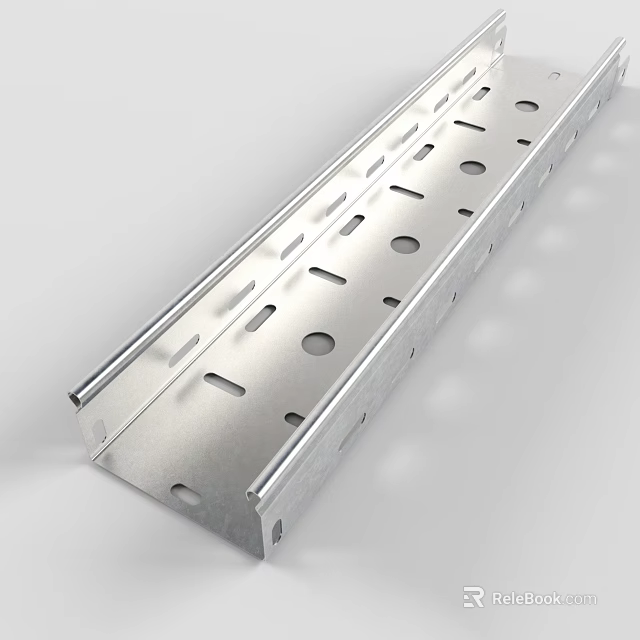Durable Metal Cable Tray With Holes For Industrial Wiring Applications 3d model 