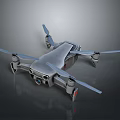 Sleek Modern Drone With Four Propellers And Camera For Aerial Photography