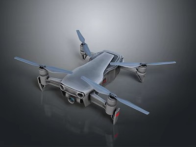 Sleek Modern Drone With Four Propellers And Camera For Aerial Photography 3d model