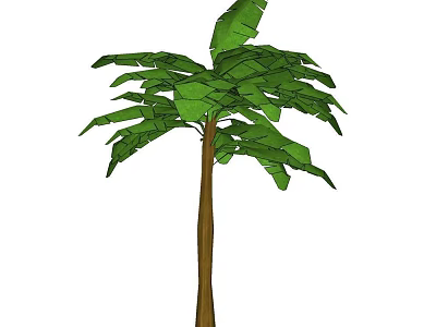 Tall Arbor Tree With Lush Green Leaves And Strong Brown Trunk 3d model