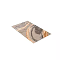 Square Carpet With Abstract Curved Lines In Gray Orange And Black Tones