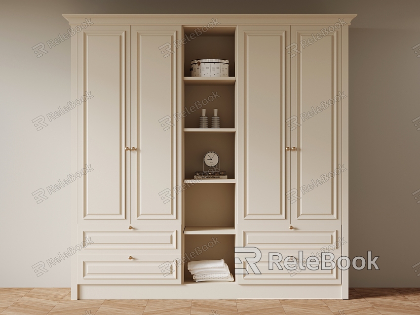 07 wardrobe French cream style wardrobe model