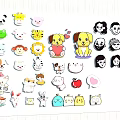 Various Cute Colorful Cartoon Animal Character Stickers For Playful Wall Decor