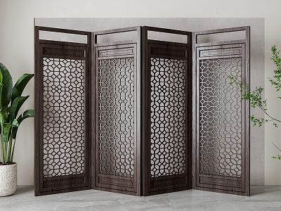 new chinese style screen 3d model