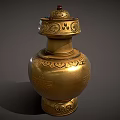 Golden Carved Decorative Ornament Set with Intricate Patterns and Classic Style